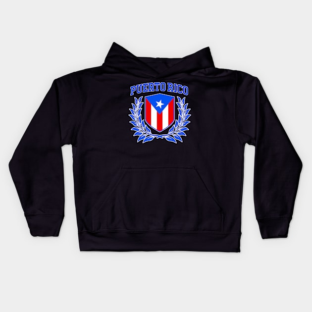 Puerto Rico Crest and Coat of Arms Kids Hoodie by Vector Deluxe